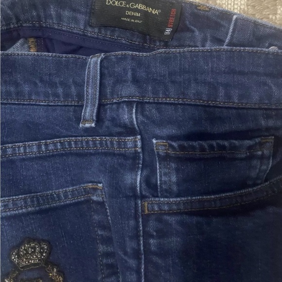 DOLCE & GABBANA Men’s Runway Jeans Metallic embroidery Crown & Bee US 30 - Picture 8 of 13